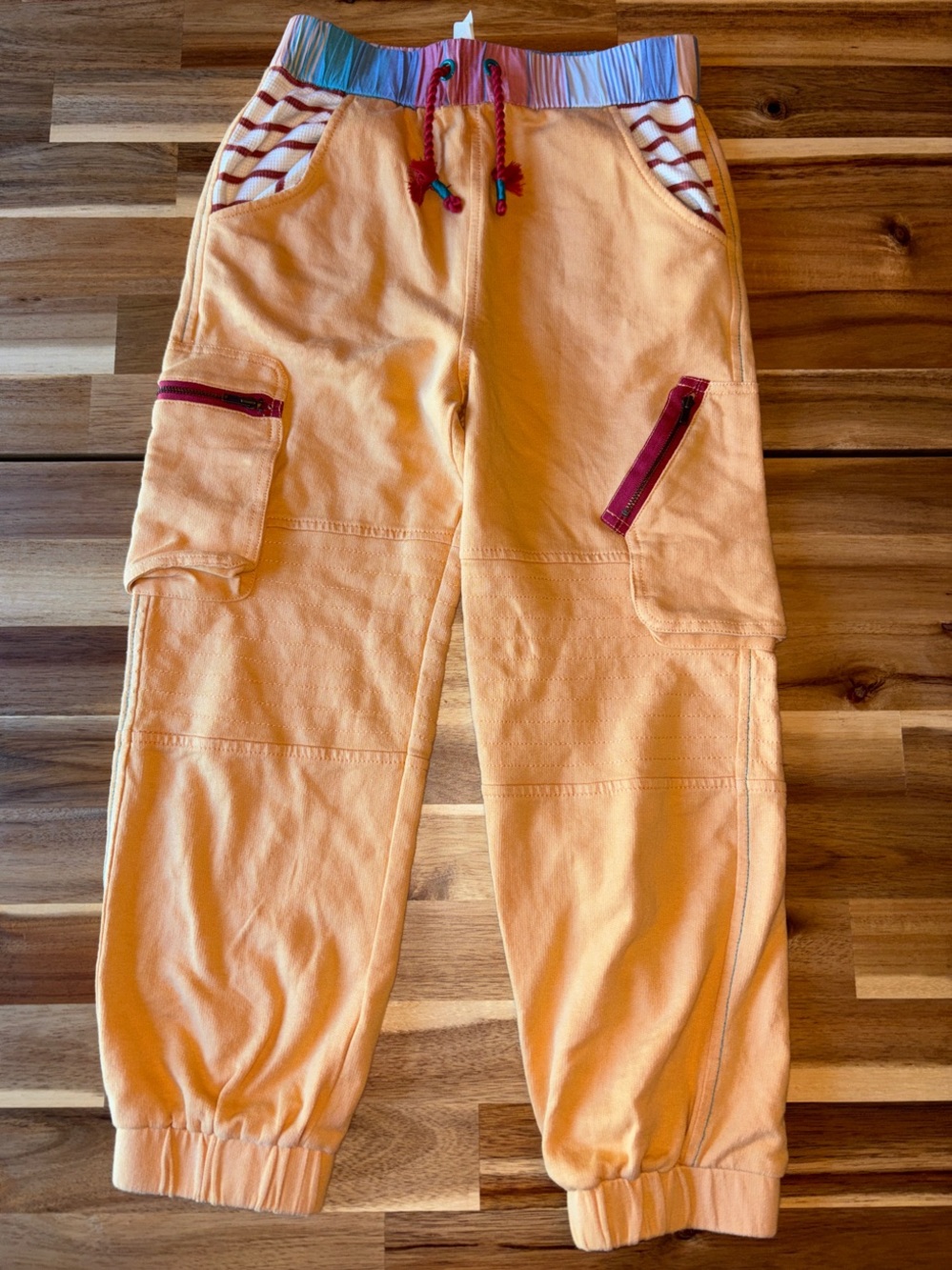 Matilda Jane Peach Cargo Joggers 100% with Magenta Accents